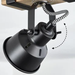 Luminaires Scandinaves-hofstein Plafonnier Safari Écru, Noir, 1 lumière