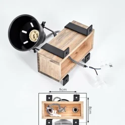 Luminaires Scandinaves-hofstein Plafonnier Safari Écru, Noir, 1 lumière