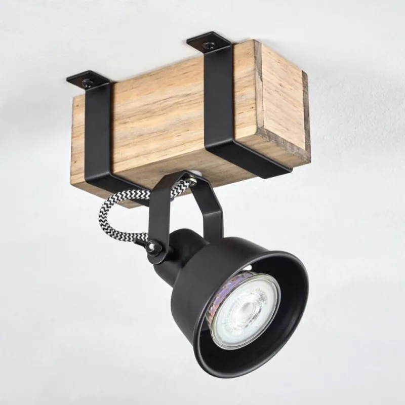 Luminaires Scandinaves-hofstein Plafonnier Safari Écru, Noir, 1 lumière