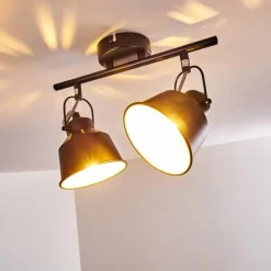 Lampes Industrielles-hofstein Plafonnier Safari Noir, 2 lumières