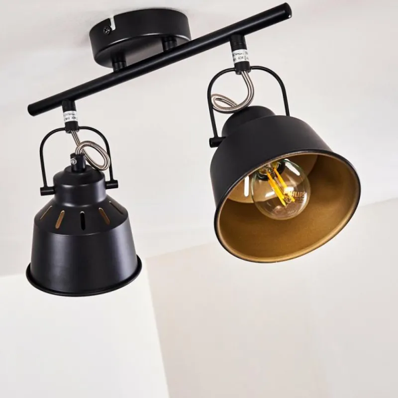 Lampes Industrielles-hofstein Plafonnier Safari Noir, 2 lumières