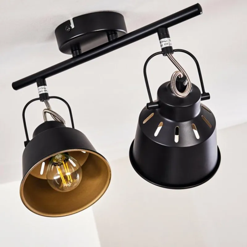 Lampes Industrielles-hofstein Plafonnier Safari Noir, 2 lumières