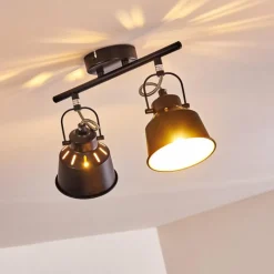 Lampes Industrielles-hofstein Plafonnier Safari Noir, 2 lumières