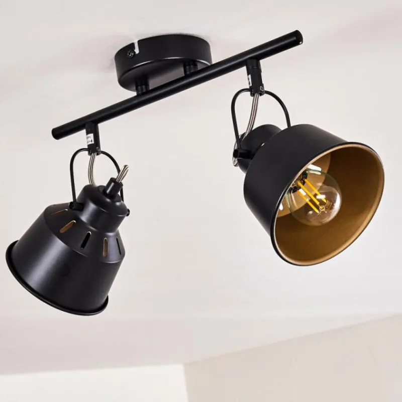 Lampes Industrielles-hofstein Plafonnier Safari Noir, 2 lumières