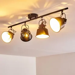 Lampes Industrielles-hofstein Plafonnier Safari Noir, 4 lumières