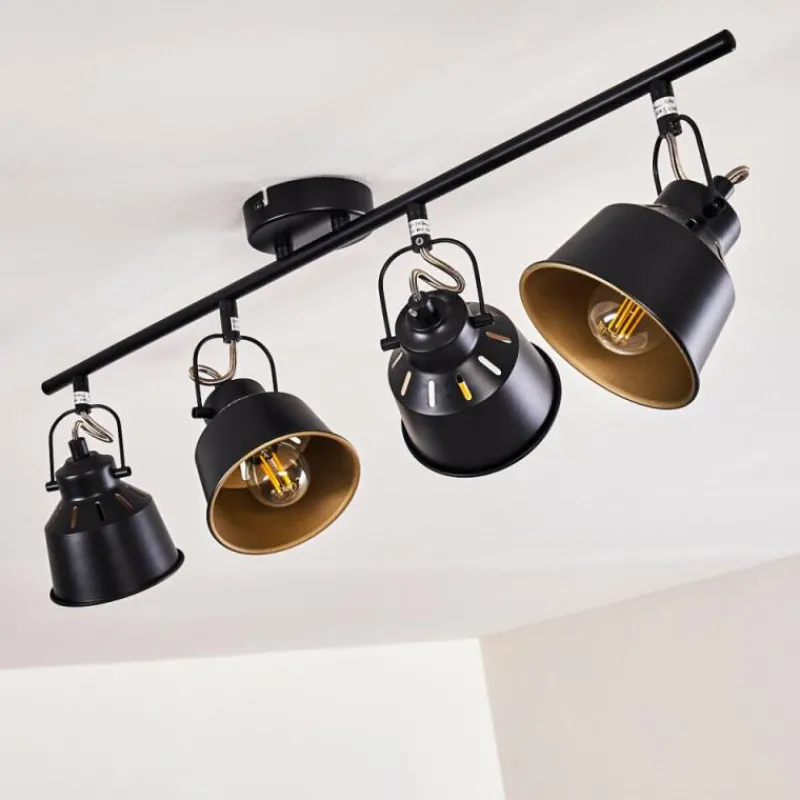 Lampes Industrielles-hofstein Plafonnier Safari Noir, 4 lumières