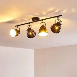 Lampes Industrielles-hofstein Plafonnier Safari Noir, 4 lumières