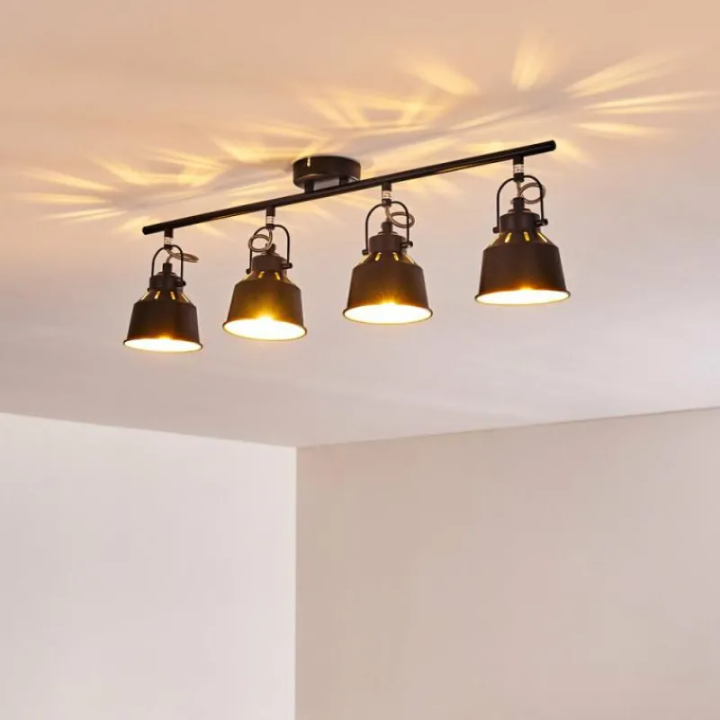 Lampes Industrielles-hofstein Plafonnier Safari Noir, 4 lumières