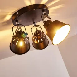 Lampes Dorées-hofstein Plafonnier Safari Noir, 3 lumières