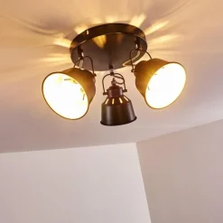 Lampes Dorées-hofstein Plafonnier Safari Noir, 3 lumières