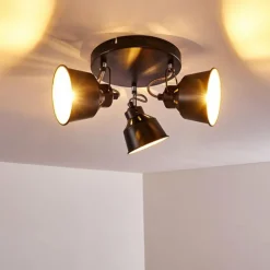 Lampes Dorées-hofstein Plafonnier Safari Noir, 3 lumières