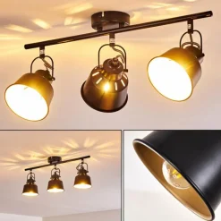 Lampes Dorées-hofstein Plafonnier Safari Noir doré, 3 lumières