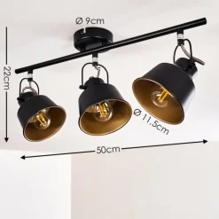 Lampes Dorées-hofstein Plafonnier Safari Noir doré, 3 lumières
