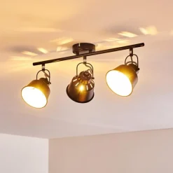 Lampes Dorées-hofstein Plafonnier Safari Noir doré, 3 lumières