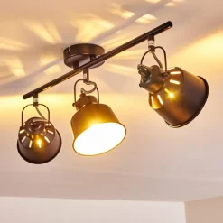 Lampes Dorées-hofstein Plafonnier Safari Noir doré, 3 lumières