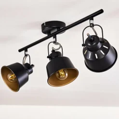 Lampes Dorées-hofstein Plafonnier Safari Noir doré, 3 lumières