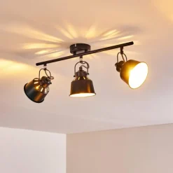 Lampes Dorées-hofstein Plafonnier Safari Noir doré, 3 lumières