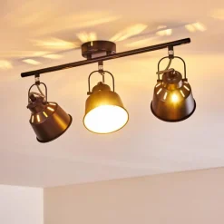 Lampes Dorées-hofstein Plafonnier Safari Noir doré, 3 lumières