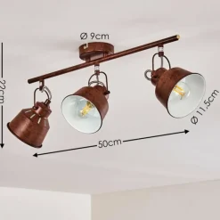 Lampes Industrielles-hofstein Plafonnier Safari Rouille, 3 lumières