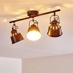 Lampes Industrielles-hofstein Plafonnier Safari Rouille, 3 lumières