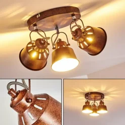 Lampes Industrielles-hofstein Plafonnier Safari Rouille, 3 lumières