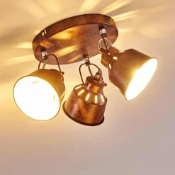 Lampes Industrielles-hofstein Plafonnier Safari Rouille, 3 lumières