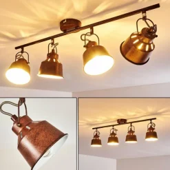 Lampes Industrielles-hofstein Plafonnier Safari Rouille, 4 lumières