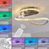 hofstein Plafonnier Saginaw LED Nickel mat, 1 lumière, Télécommandes, Changeur de couleurs