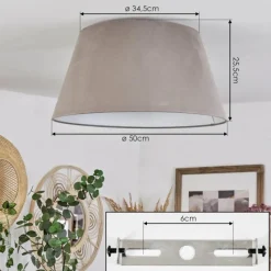 Lampes En Tissu-hofstein Plafonnier Sagu Blanc, 1 lumière