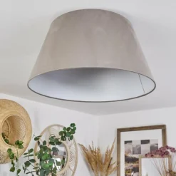 Lampes En Tissu-hofstein Plafonnier Sagu Blanc, 1 lumière