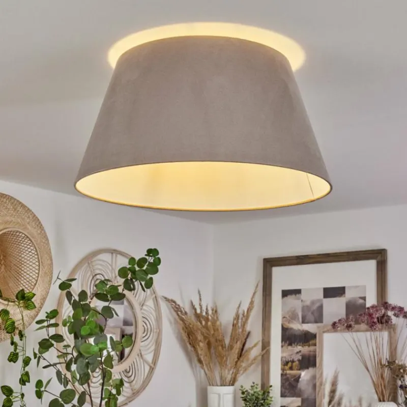 Lampes En Tissu-hofstein Plafonnier Sagu Blanc, 1 lumière