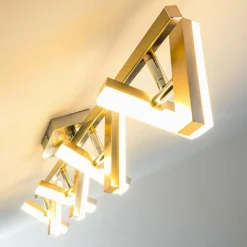 hofstein Plafonnier Sakami LED Nickel mat, 8 lumières* Éclairage Led