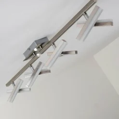 hofstein Plafonnier Sakami LED Nickel mat, 8 lumières* Éclairage Led