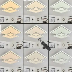 hofstein Plafonnier Salamo LED Blanc, 1 lumière, Télécommandes