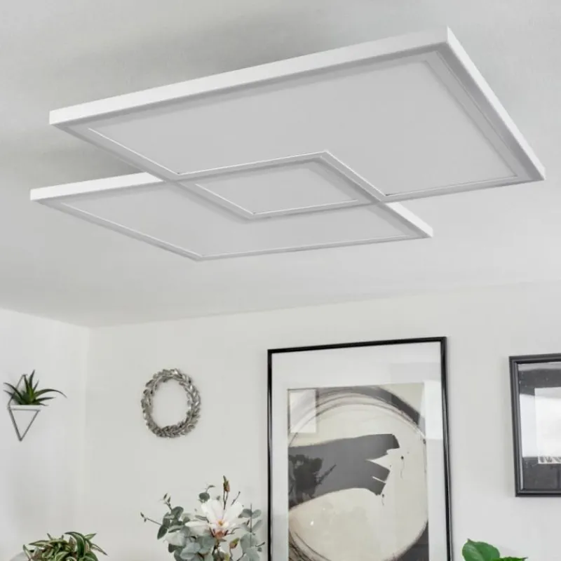 hofstein Plafonnier Salamo LED Blanc, 1 lumière, Télécommandes