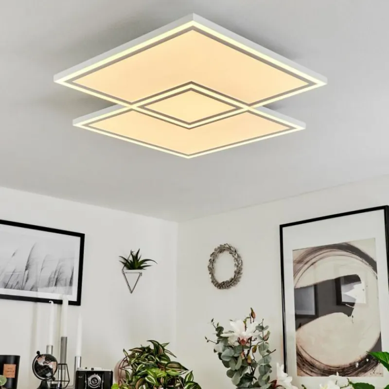 hofstein Plafonnier Salamo LED Blanc, 1 lumière, Télécommandes