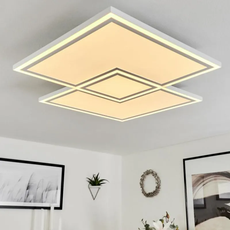 hofstein Plafonnier Salamo LED Blanc, 1 lumière, Télécommandes