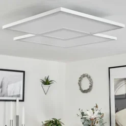 hofstein Plafonnier Salamo LED Blanc, 1 lumière, Télécommandes