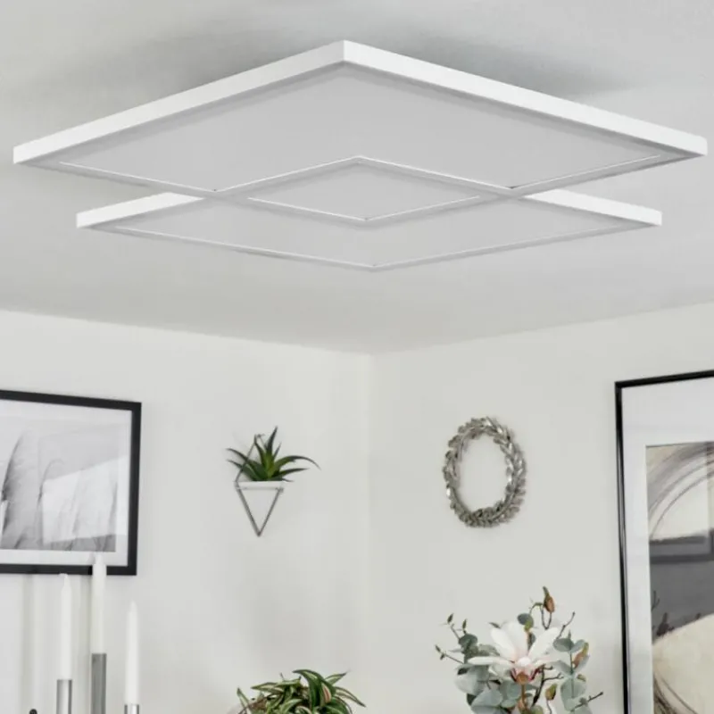 hofstein Plafonnier Salamo LED Blanc, 1 lumière, Télécommandes