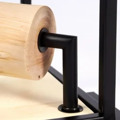 hofstein Plafonnier Salla Bois clair, Noir, 1 lumière