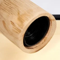 hofstein Plafonnier Salla Bois clair, Noir, 1 lumière