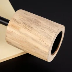 Lampes En Bois-hofstein Plafonnier Salla Bois clair, Noir, 5 lumières