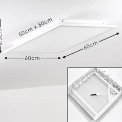 hofstein Plafonnier Salmi LED Blanc, 1 lumière, Télécommandes, Changeur de couleurs