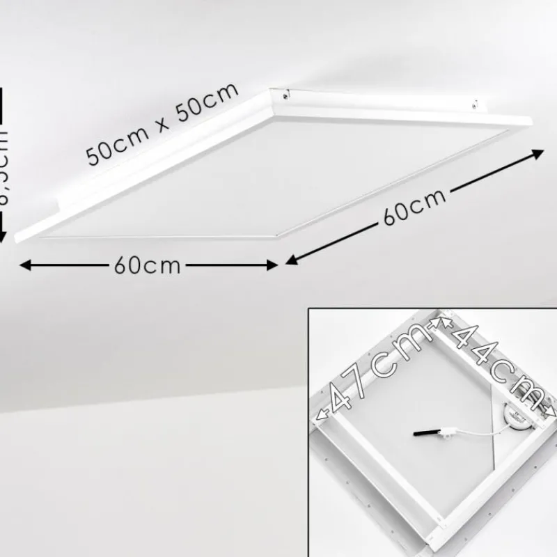 hofstein Plafonnier Salmi LED Blanc, 1 lumière, Télécommandes, Changeur de couleurs