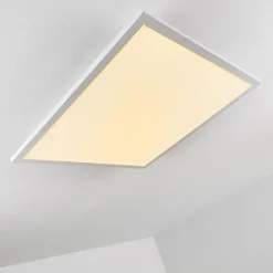 hofstein Plafonnier Salmi LED Blanc, 1 lumière, Télécommandes, Changeur de couleurs