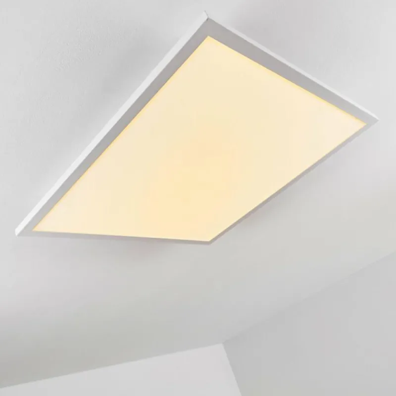 hofstein Plafonnier Salmi LED Blanc, 1 lumière, Télécommandes, Changeur de couleurs