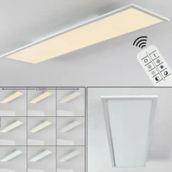 hofstein Plafonnier Salmi LED Blanc, 1 lumière, Télécommandes