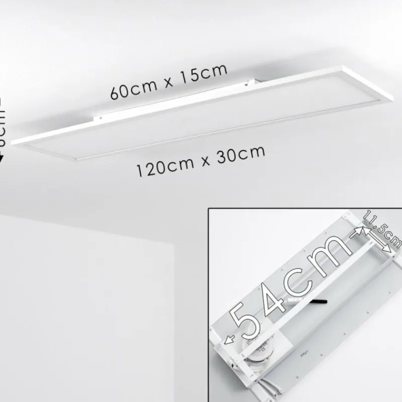 hofstein Plafonnier Salmi LED Blanc, 1 lumière, Télécommandes, Changeur de couleurs