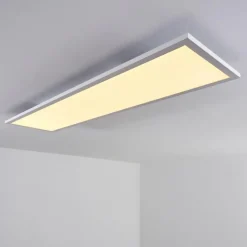 hofstein Plafonnier Salmi LED Blanc, 1 lumière, Télécommandes, Changeur de couleurs