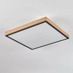 hofstein Plafonnier Salmi LED Brun, Couleur bois, Noir, 1 lumière, Télécommandes